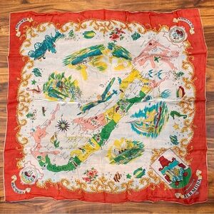 🇧🇲 Bermuda vintage 1950s silk scarf travel souvenir